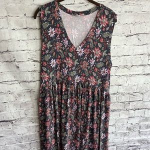 Large LOFT floral sleeveless vneck dress